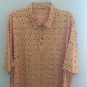Men's Orange Patterned Shirt